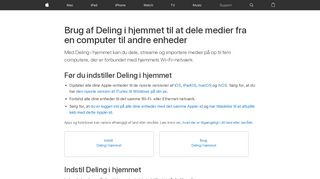 
                            5. Brug Deling i hjemmet til at dele iTunes-indhold med ... - Apple Support