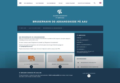
                            13. Brugernavn og adgangskode - AAU It Services - Aalborg Universitet