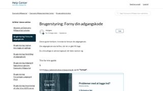 
                            11. Brugerstyring: Forny din adgangskode – Danmarks Miljøportal