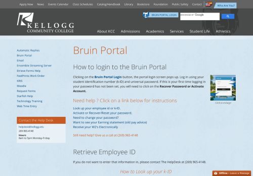 
                            3. Bruin Portal | Kellogg Community College