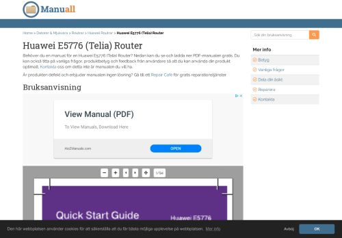 
                            7. Bruksanvisning - Huawei E5776 (Telia) Router - Manuall SE