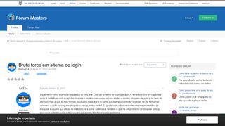 
                            2. Brute force em sitema de login - PHP - Fórum iMasters