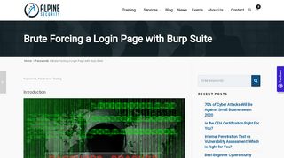 
                            10. Brute Forcing a Login Page with Burp Suite - Alpine Security