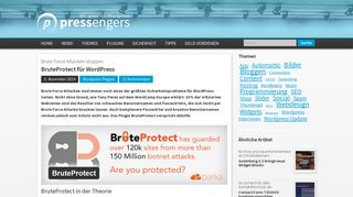 
                            9. BruteProtect für WordPress - Pressengers