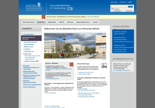 
                            12. BRuW: Eingangsseite - UB Frankfurt - Goethe-Universität