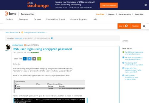 
                            11. BSA user login using encrypted password | BMC Communities