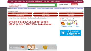 
                            3. BSACS Recruitment 2019-2020 bsacs.in Bihar State AIDS Control ...