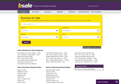 
                            11. BSALE: Business for Sale - Franchise Opportunities