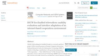 
                            11. BSCW for disabled teleworkers: usability evaluation and interface ...