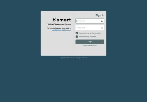 
                            5. BSMART Management Console 3.2 - Login Page