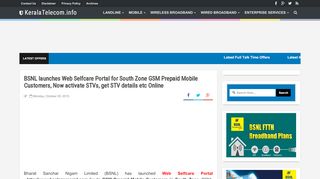 
                            4. BSNL launches Web Selfcare Portal for South Zone GSM Prepaid ...