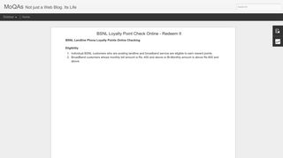 
                            8. BSNL Loyalty Point Check Online - Redeem It | MoQAs