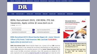 
                            9. BSNL Recruitment 2019, 198 BSNL JTO Job Vacancies, Apply ...