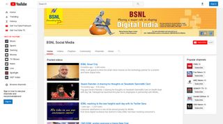 
                            8. BSNL Social Media - YouTube