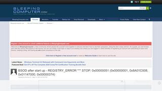 
                            11. BSOD after start up - REGISTRY_ERROR *** STOP: 0x00000051 ...