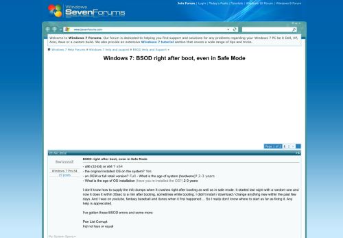 
                            4. BSOD right after boot, even in Safe Mode - Windows 7 Help Forums