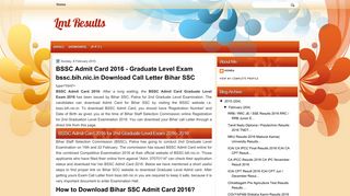 
                            7. BSSC Admit Card 2016 - Graduate Level Exam bssc ... - Lmt Results