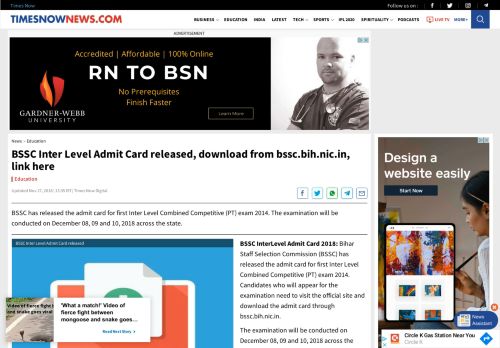 
                            11. BSSC Inter Level Admit Card released, download from bssc.bih.nic.in ...