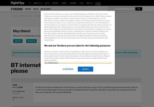 
                            11. BT internet log in changes help please — Digital Spy