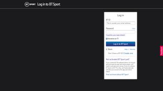 
                            9. BT Sport 1 - Login Page