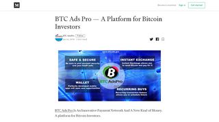 
                            2. BTC Ads Pro — A Platform for Bitcoin Investors – BTC AdsPro ...