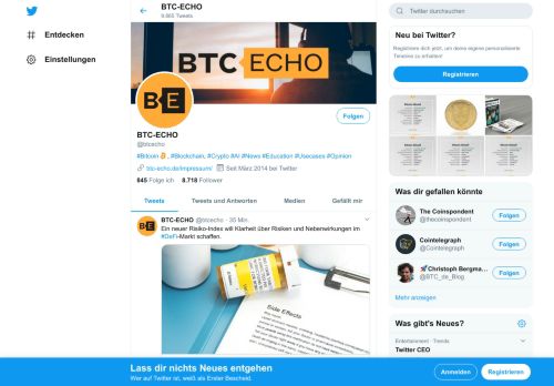 
                            4. BTC-ECHO (@btcecho) | Twitter