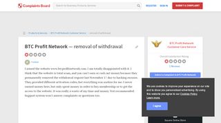 
                            9. BTC Profit Network - Removal of withdrawal, Review 950403 ...
