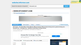 
                            9. btcsweet.com at WI. BTC Sweet - The Sweet Way To Earn Bitcoin ...