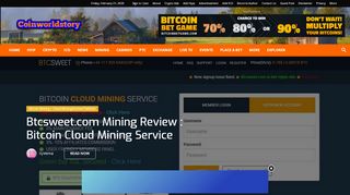 
                            8. Btcsweet.com Mining Review : Bitcoin Cloud Mining Service