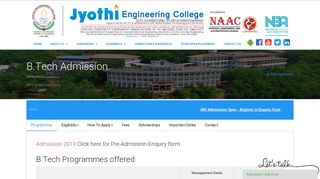 
                            4. B.Tech Admission | Jyothi Engineering College is a NAAC accredited ...