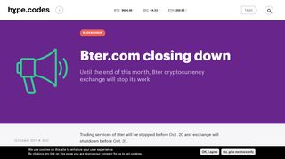 
                            8. Bter.com closing down | Page 3 | Hype.Codes