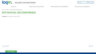 
                            12. BTG Pactual CEO Conference - Login