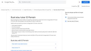 
                            10. Buat atau tukar ID Pemain - Google Play Bantuan - Google ...