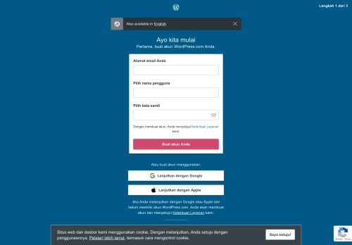 
                            3. Buat situs — WordPress.com