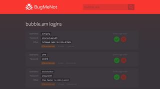 
                            7. bubble.am passwords - BugMeNot