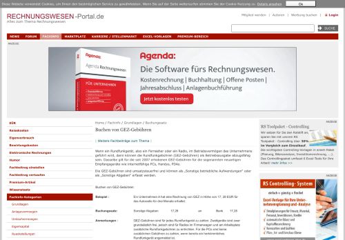 
                            12. Buchen von GEZ-Gebühren - Rechnungswesen-Portal.de