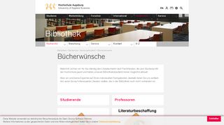 
                            12. Bücherwünsche - Hochschule Augsburg