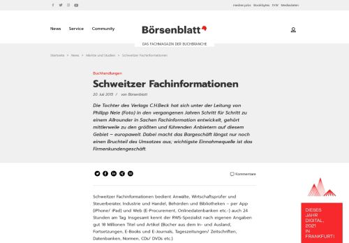 
                            3. Buchhandlungen / Schweitzer Fachinformationen / boersenblatt.net