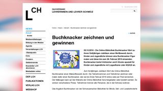 
                            9. Buchknacker zeichnen und gewinnen - 05.10.2018 - Aktuelles - LCH ...