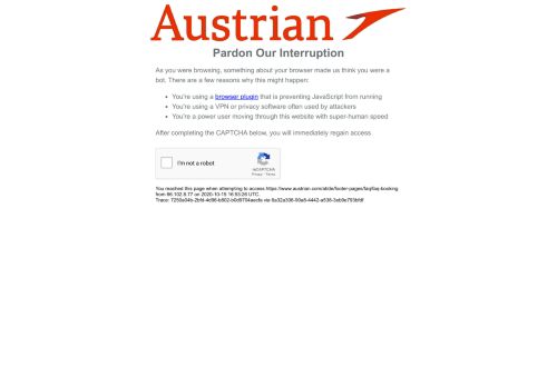 
                            4. Buchung - Austrian Airlines