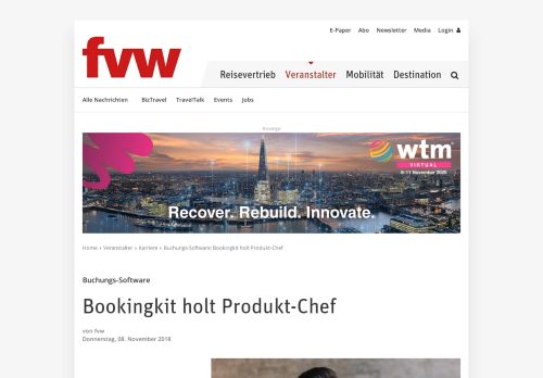 
                            6. Buchungs-Software: Bookingkit holt Produkt-Chef - fvw
