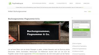 
                            1. Buchungsnummer, Flugnummer & Co. - Flug-Erstattung.de