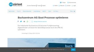 
                            8. Buchzentrum AG lässt Prozesse optimieren | zueriost