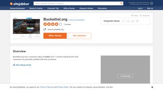 
                            12. Bucketlist.org Reviews - 1 Review of Bucketlist.org | Sitejabber