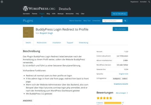 
                            1. BuddyPress Login Redirect to Profile | WordPress.org
