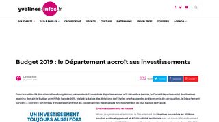 
                            7. Budget 2019 : le Département accroît ses investissements - Yvelines ...
