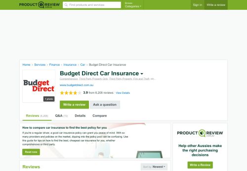 
                            10. Budget Direct Car Insurance Reviews - ProductReview.com.au