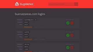 
                            7. buenastareas.com passwords - BugMeNot