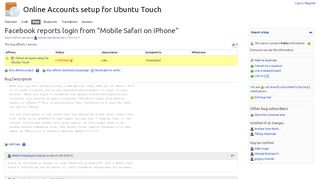
                            1. Bug #1238736 “Facebook reports login from “Mobile Safari on iPho ...