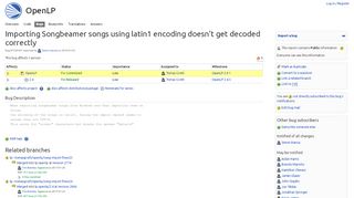 
                            10. Bug #1530597 “Importing Songbeamer songs using latin1 encoding d ...